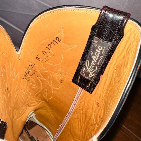 Lucchese Red Lizard Boots - Men's Size 9 D - Picture 6 of 8